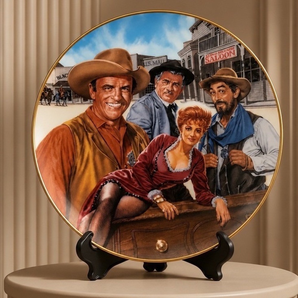Royal Doulton Gunsmoke 40th Anniversary Collector Plate Dick Bobnick MA1071 COA
